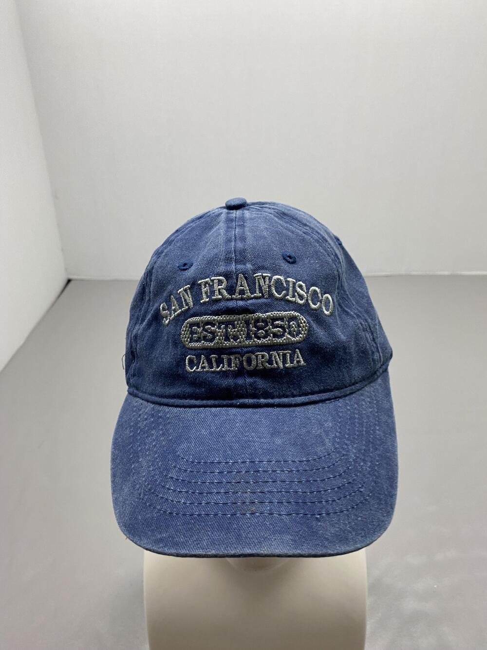 San Francisco Hat Cap Strap Back One Size Blue Cotton Denim Baseball Cap Mens